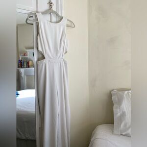 White cutout jumpsuit
